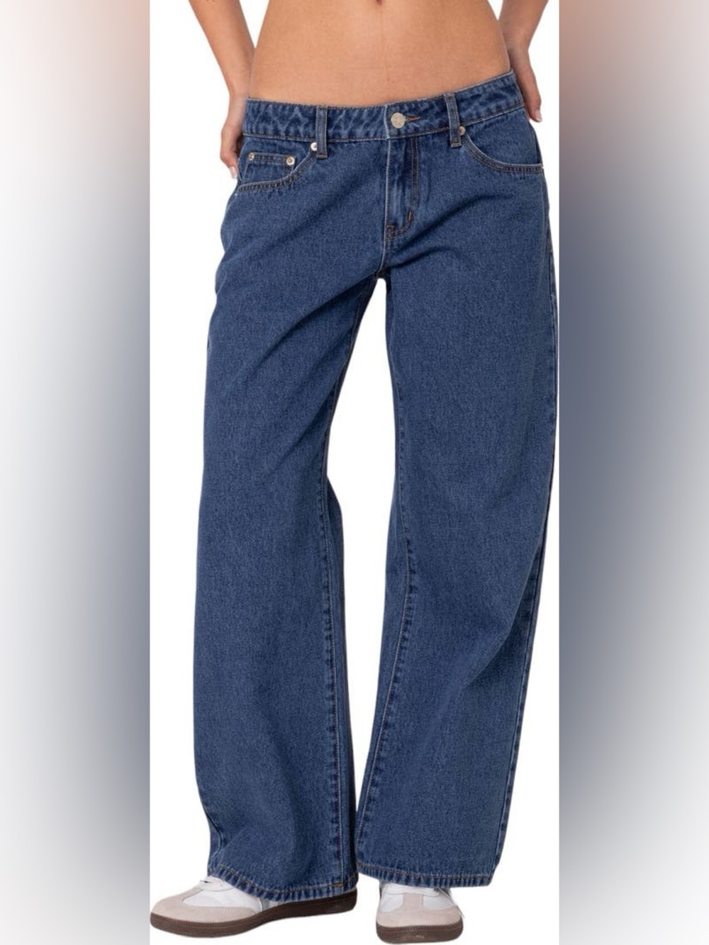 Edikted Relaxed Wide-Leg Jeans in Blue